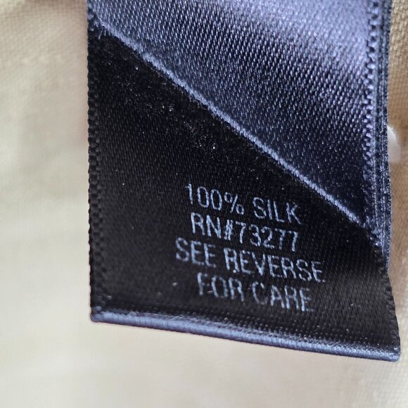 Mens Croft & Barrow Beige 100% Silk Shirt Short Sleeve Button-Down Size XL - Picture 3 of 8